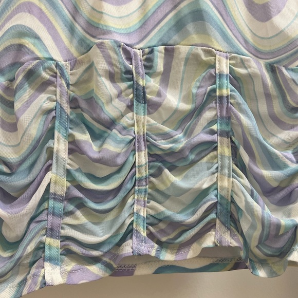 NWOT Madden NYC Sheer Corset Ruched Top - Picture 7 of 9